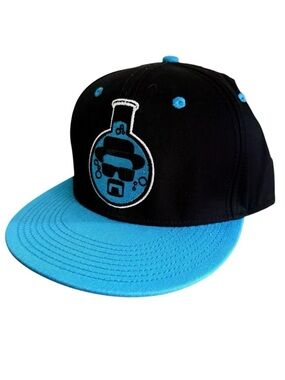 RARE Breaking Bad Heisenberg Walter White Men’s Snapback Hat Cap Black Blue 2013